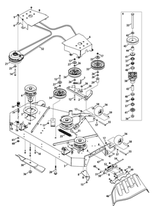 Mower Deck 54-Inch Deck Diagram and Parts List for Z-FORCESZ54 (17ASDGHC-17ASDGHC010)(2015) Cub Cadet Lawn Tractor